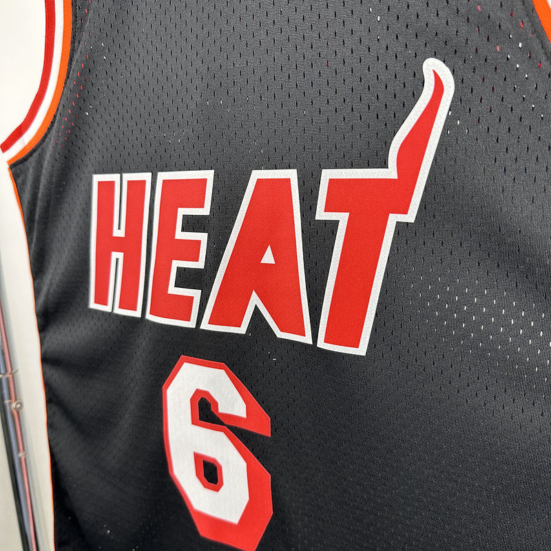Miami Heat JAMES #6 Black Retro NBA 4