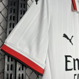 RAFA LEãO #10 AC Milan Away White Fans Soccer Jersey 2024/25 意甲字体