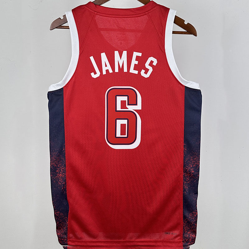 Team USA JAMES #6 Red NBA 2