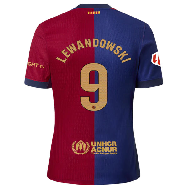 LEWANDOWSKI #9 BA 1:1 Quality Home Fans Jersey 2024/25 (LaLiga Font 西甲字体 有号下广告)