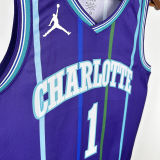 2020 Hornets BALL #1 Purple Retro NBA Jerseys