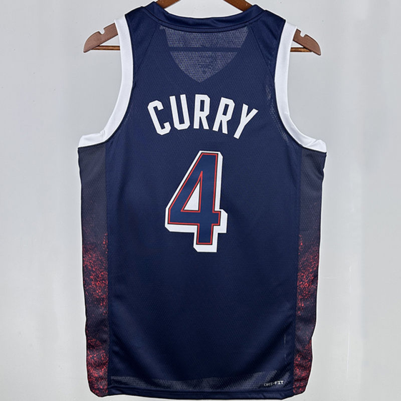 Team USA CURRY #4 Blue NBA 2
