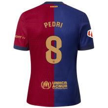 PEDRI #8 BA 1:1 Quality Home Fans Jersey 2024/25 (LaLiga Font 西甲字体 有号下广告)