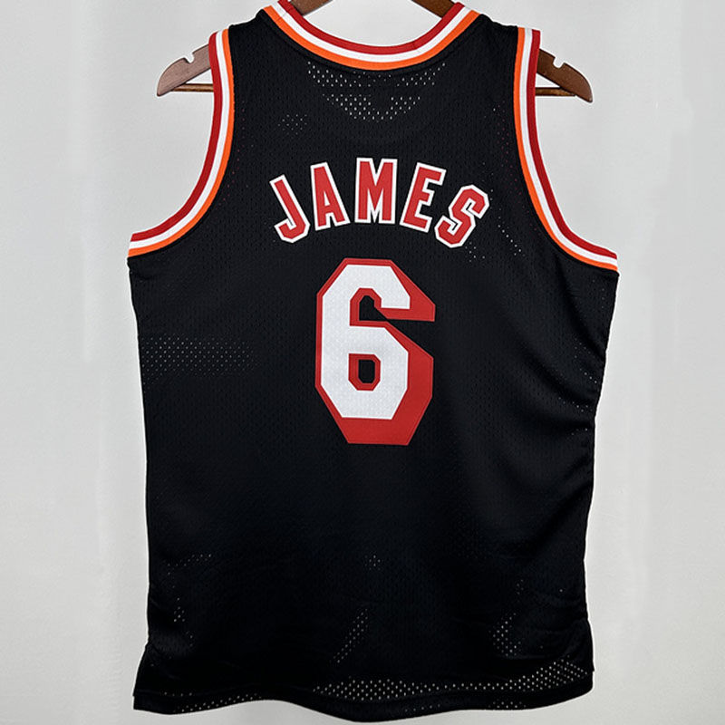 Miami Heat JAMES #6 Black Retro NBA 2