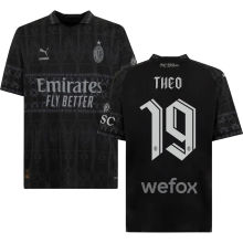 THEO #19 AC Milan x PUMA x Pleasures 4Th Black Fans Jersey 2023/24 欧冠体