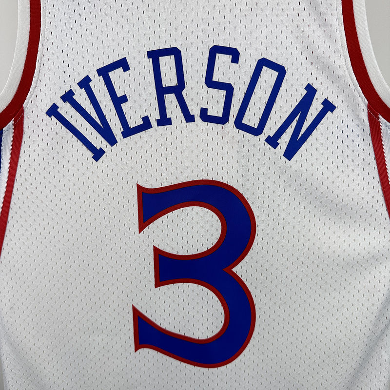 196/97 76ers IVERSON #3 White Retro NBA 8