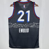 2021 76ers EMBIID #21 Sapphire Blue City Edition NBA Jerseys 热压