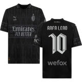 RAFA LEãO #10 AC Milan x PUMA x Pleasures 4Th Black Fans Jersey 2023/24 欧冠体
