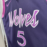 Timberwolves EDWARDS #5 Black NBA Jerseys