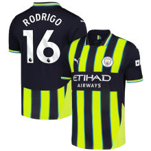 RODRIGO #16 Man City 1:1 Quality Away Fans Soccer Jersey 2024/25 (League Font）