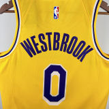 2025 Lakers WETBROOK #0 Yellow NBA Jerseys 热压