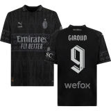 GIROUD #9 AC Milan x PUMA x Pleasures 4Th Black Fans Jersey 2023/24 欧冠体