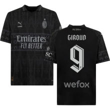 GIROUD #9 AC Milan x PUMA x Pleasures 4Th Black Fans Jersey 2023/24 欧冠体