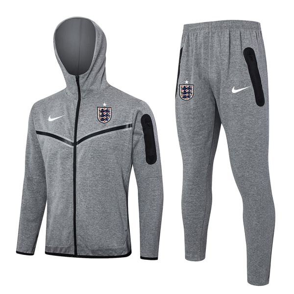 22024/25 England Grey Hoody Zipper Jacket Tracksuit