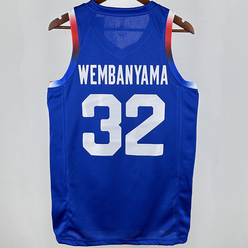 Team FRANCE WEMBANYAMA #32 Blue NBA 2