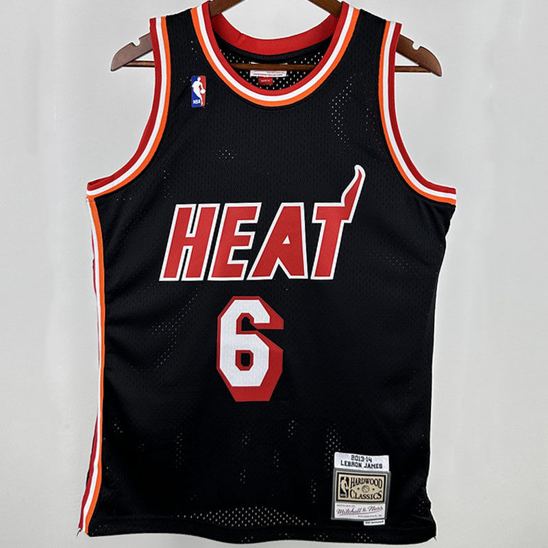 Miami Heat JAMES #6 Black Retro NBA