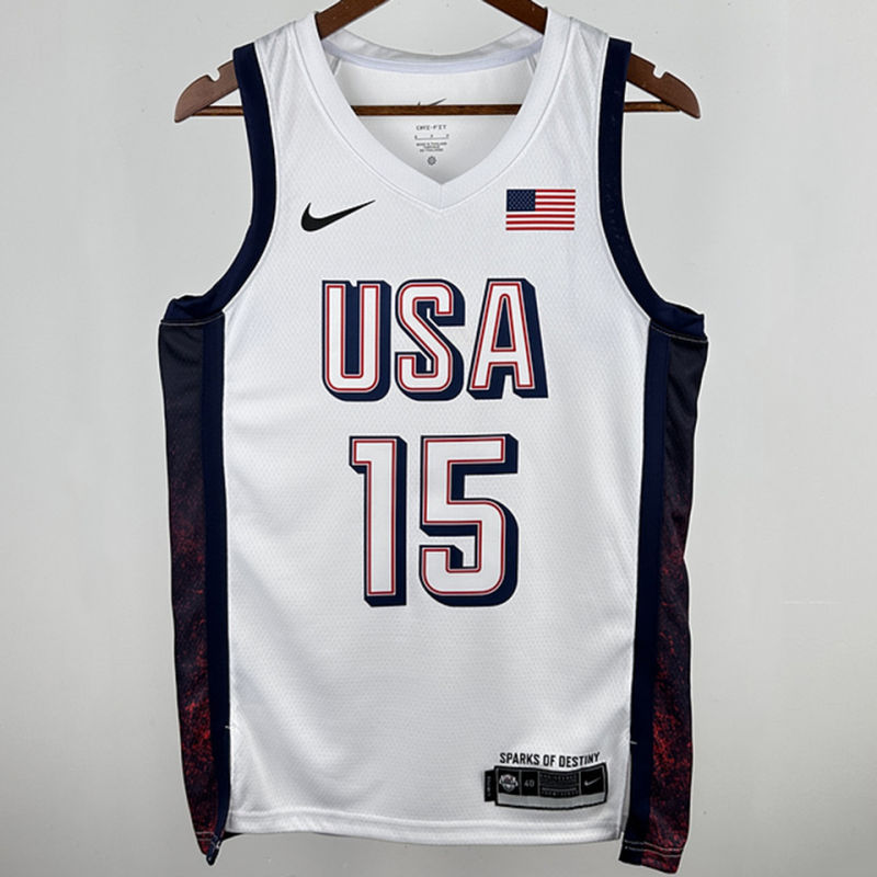 Team USA BOOKER #15 White NBA