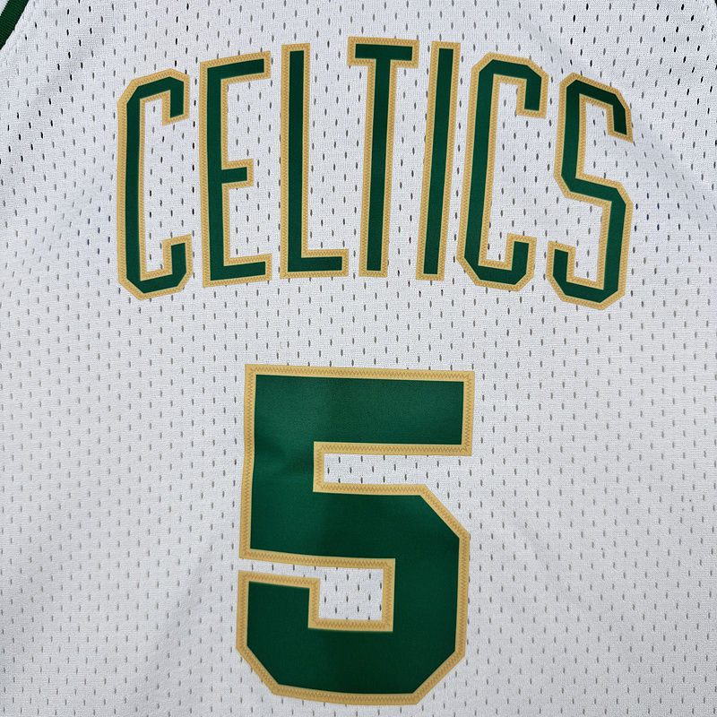 Celtics GARNETT #5 White Retro NBA 4