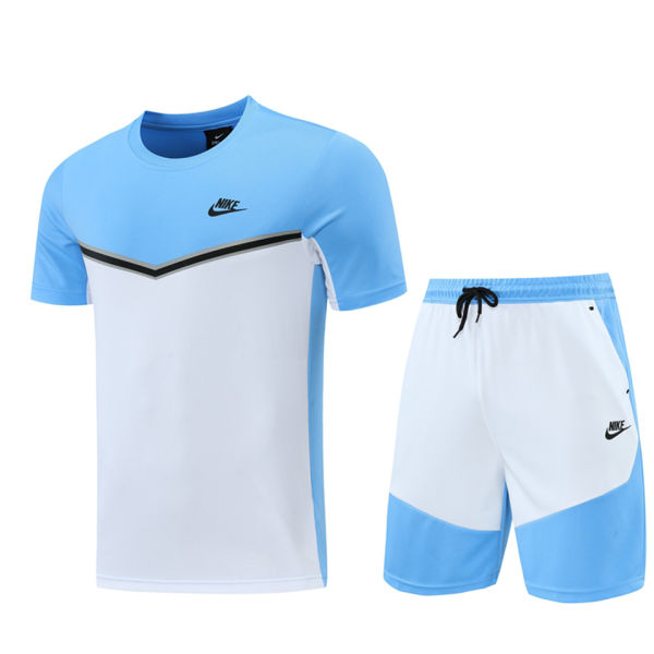2022 Nk White Blue Short Training Jersey(A Set)