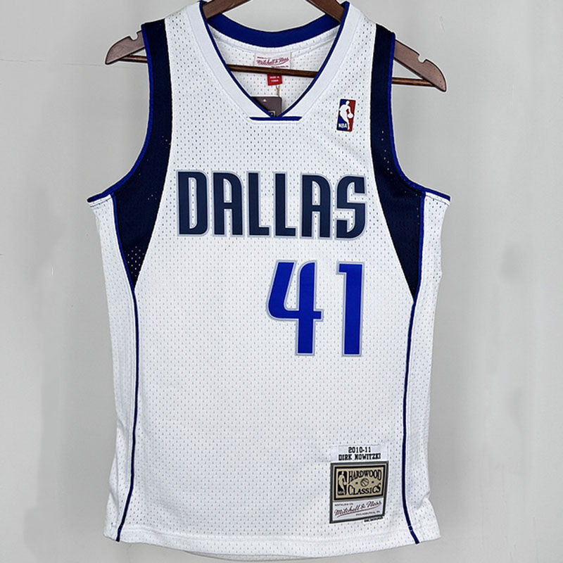 Mavericks NOWITZKI #41 White Retro NBA