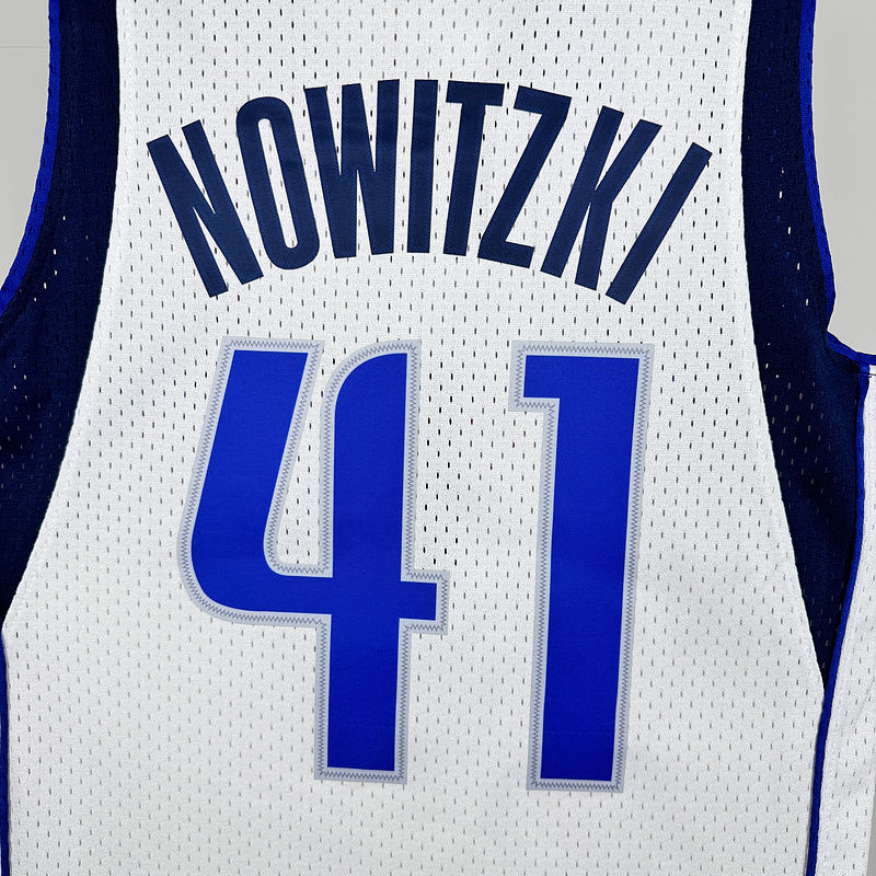 Mavericks NOWITZKI #41 White Retro NBA 5