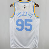 2025 Lakers TOSCANO #95 White Retro NBA Jerseys 热压