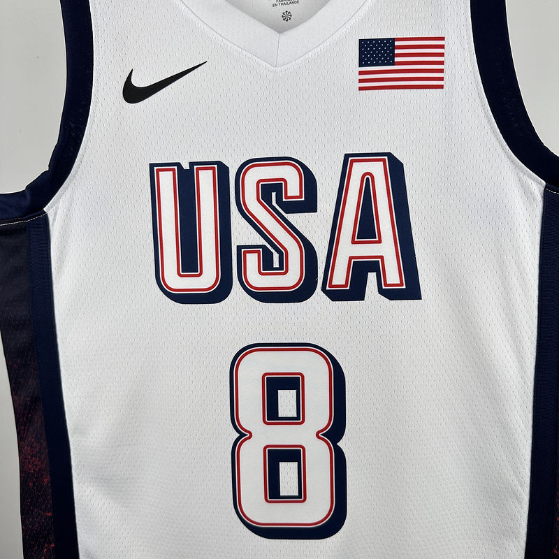 Team USA LEONARD #8 White NBA 4