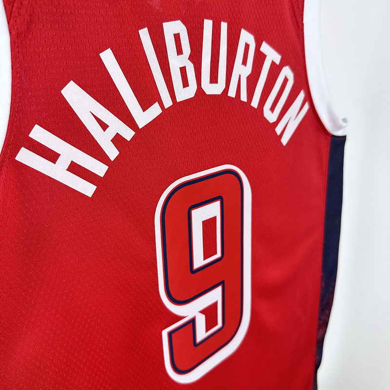 Team USA HALIBURTON #9 Red NBA 6