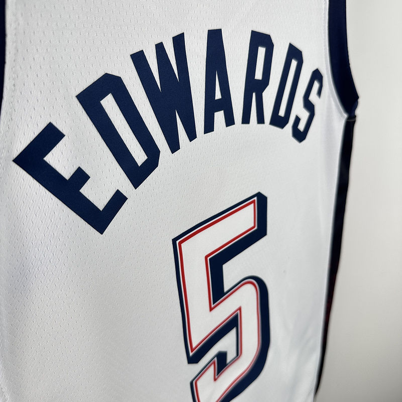 Team USA EDWARDS #5 White NBA 6