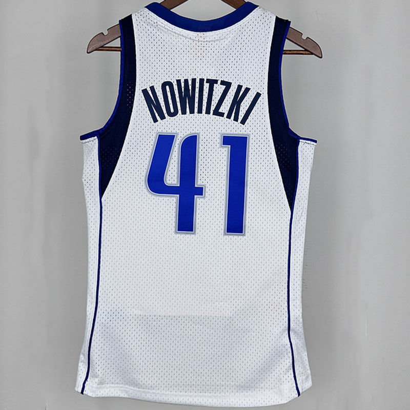 Mavericks NOWITZKI #41 White Retro NBA 2