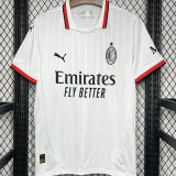 RAFA LEãO #10 AC Milan Away White Fans Soccer Jersey 2024/25 意甲字体