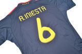 2010 Spain Away Royal Blue Retro Long Sleeve Jersey