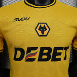 2024/25 Wolves Home Yellow Player Version Soccer Jersey