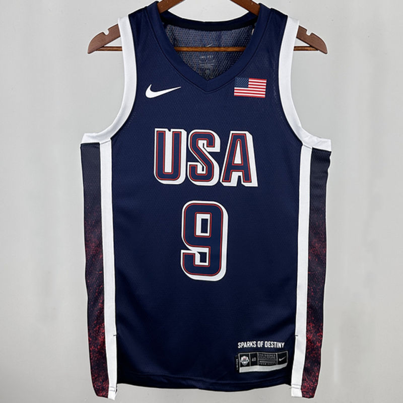 Team USA HALIBURTON #9 Blue NBA