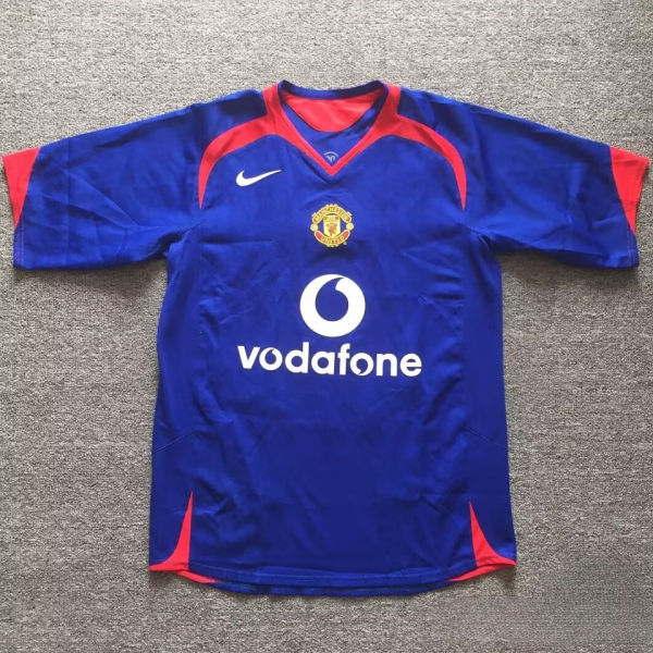 2005/06 M Utd Away Blue Retro Soccer Jersey