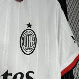 RAFA LEãO #10 AC Milan Away White Fans Soccer Jersey 2024/25 意甲字体