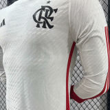 2024/25 Flamengo Away White Player Version Long Sleeve Jersey