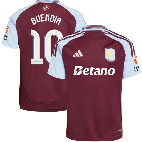 BUENDIA #10 Aston Villa Home Fans Soccer Jersey 2024/25 (UCL Font)