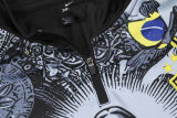 2025 Brazil Black Kids Sweater Tracksuit