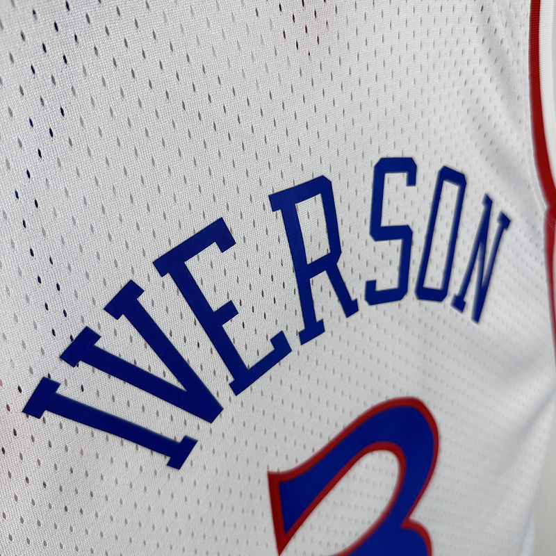 196/97 76ers IVERSON #3 White Retro NBA 7