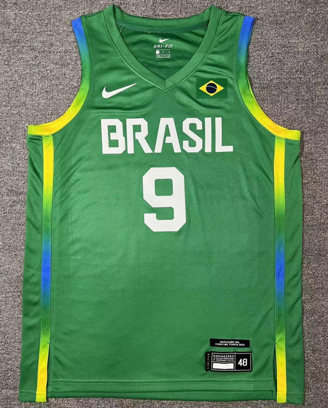 Brazil Team HUERTAS #9 Green NBA