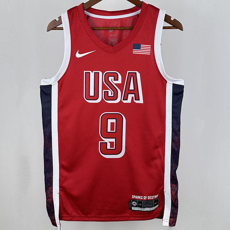 Team USA HALIBURTON #9 Red NBA