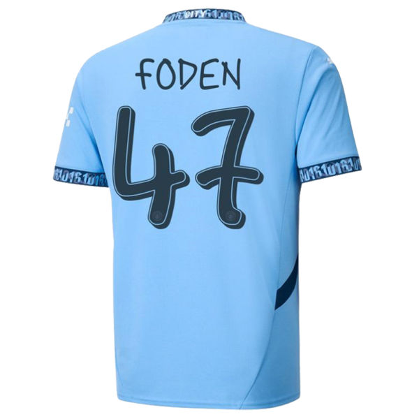 FODEN #47 Man City 1:1 Home Blue Fans Jersey 2024/25 (UCL Font)