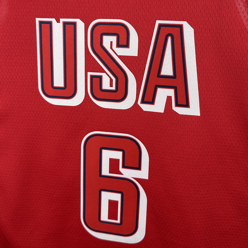 Team USA JAMES #6 Red NBA 6