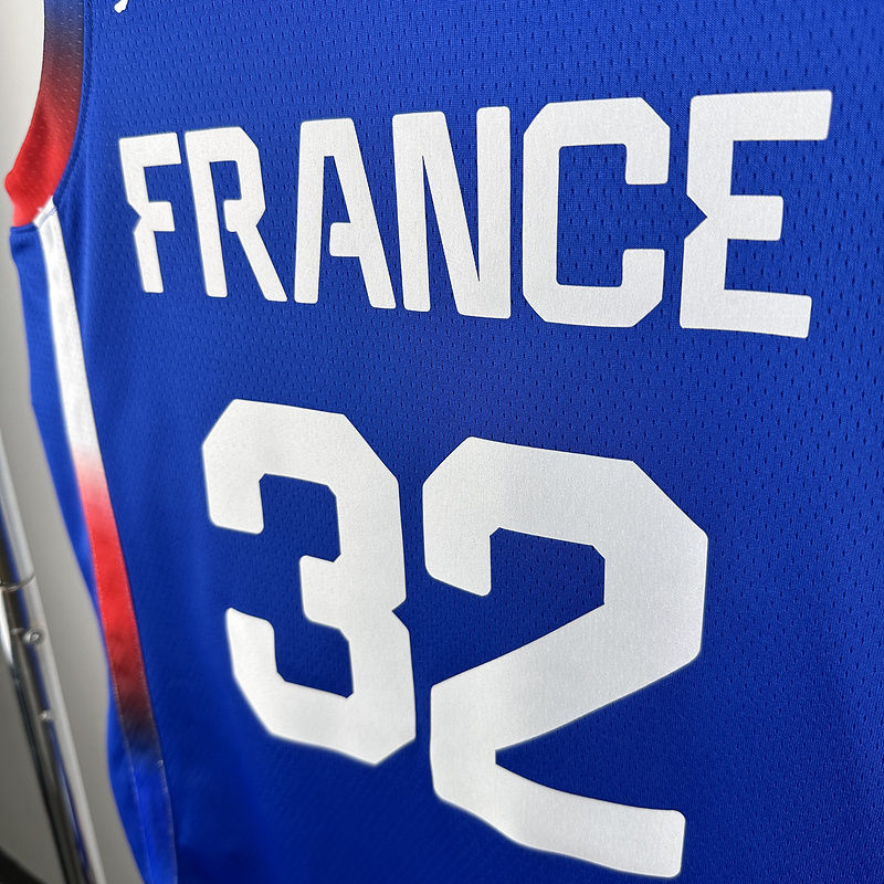 Team FRANCE WEMBANYAMA #32 Blue NBA 6