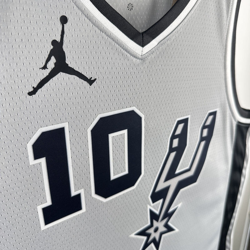 Spurs DEROZAN #10 Grey NBA 4