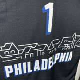 2021 76ers HARDEN #1 Sapphire Blue City Edition NBA Jerseys 热压