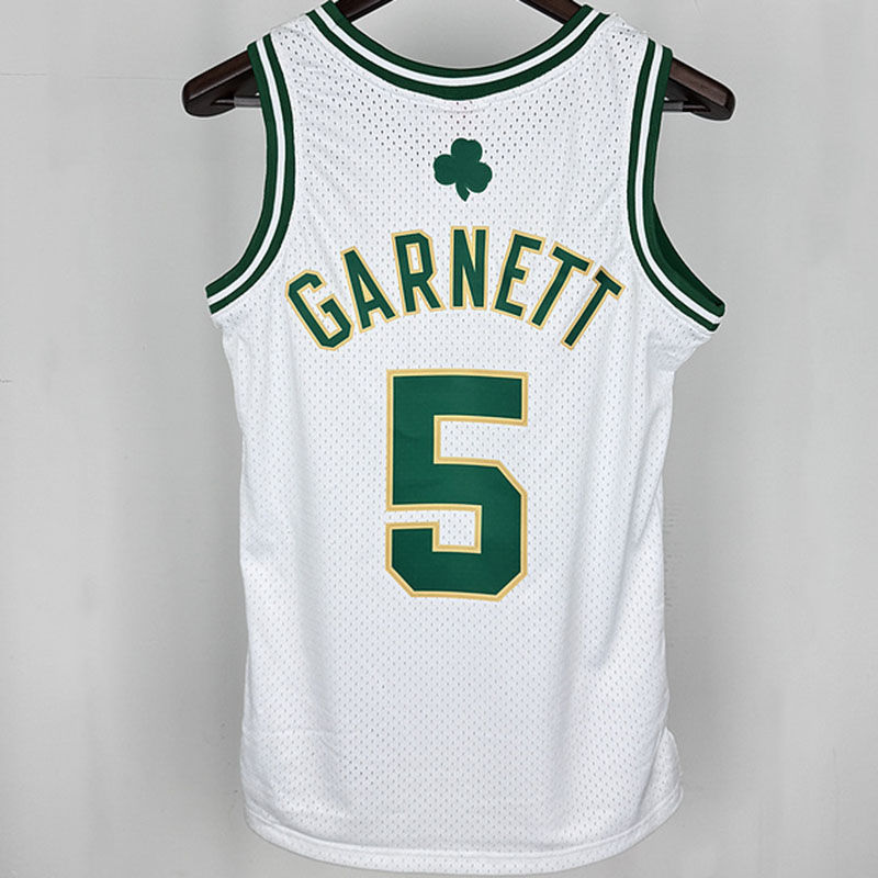 Celtics GARNETT #5 White Retro NBA 2