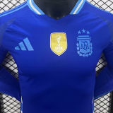 2024/25 Argentina Away Blue Player Version Long Sleeve Jersey (Have FlFA World Champion 2022 有胸前章)