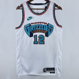 2025 Grizzlies MORANT #12 White Retro NBA Jerseys Hot Pressed